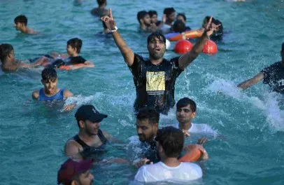Rain dance and DJ pool party at Shagun Resorts, Jodhpur